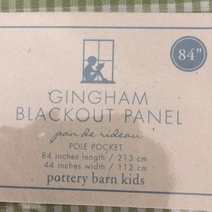 Pottery Barn Gingham BlackOut Panel  84 inch